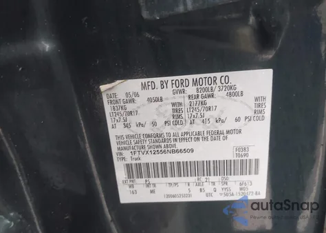 2006 Ford F-150 Lariat/Xl/Xlt from USA, damaged, VIN 1FTVX12556NB66509